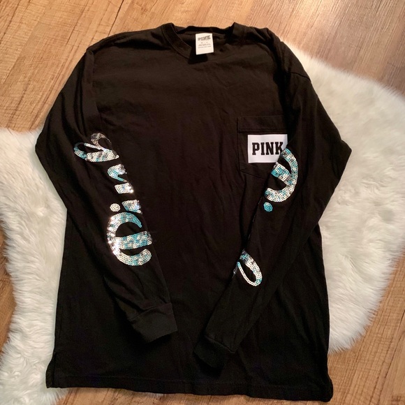 ❌TRADED❌VS PINK Long Sleeve Campus Bling Tee - Picture 2 of 4